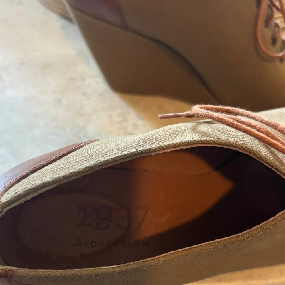 Madewell 1937 footwear‎ size 9 canvas lace up wedges